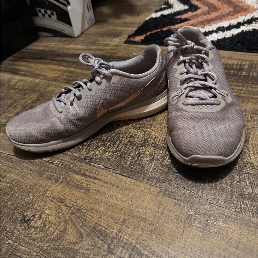 Nike Grey and Rose Gold Running Shoes